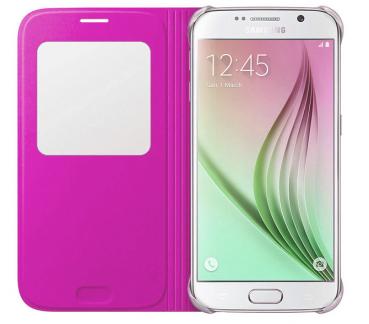 Samsung Galaxy S6 S View Premium Cover Case - Hot Pink in retail pack