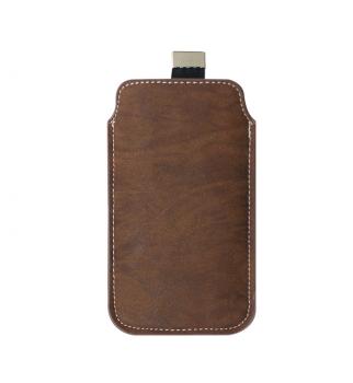 Samsung Galaxy S5 i9600 Leather feel Pull Up Pouch- Brown