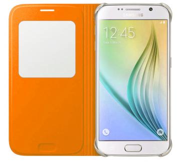 Samsung Galaxy S6 S View Premium Cover Case - Orange