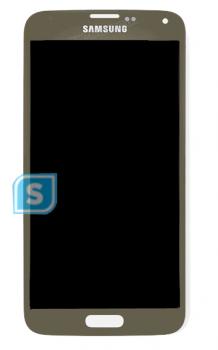 Genuine Samsung Galaxy S5 SM-G900F Lcd and digitizer in Gold - Samsung Part number: GH97-15734D